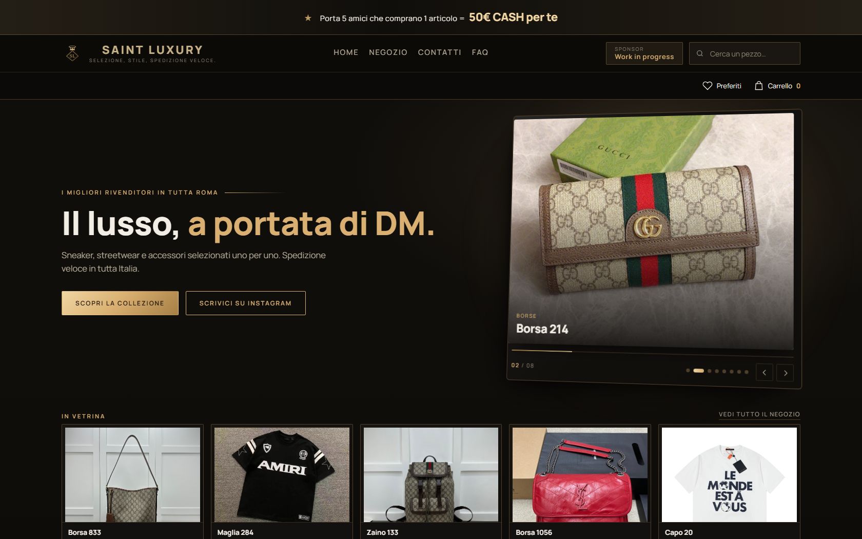 Home page del sito Saint Luxury